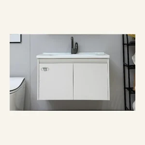 White Simple Wall-hung Bathroom Cabinet